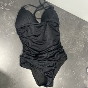 Victoria's Secret The Flawless One-Piece Swimsuit Black Size SPush-Up Ruched